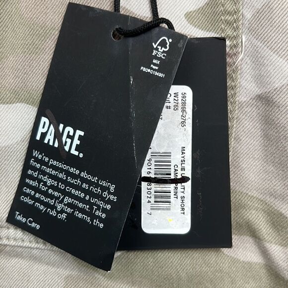 PAIGE Maislie Utility shorts camo print size 29 NWT - Picture 5 of 15